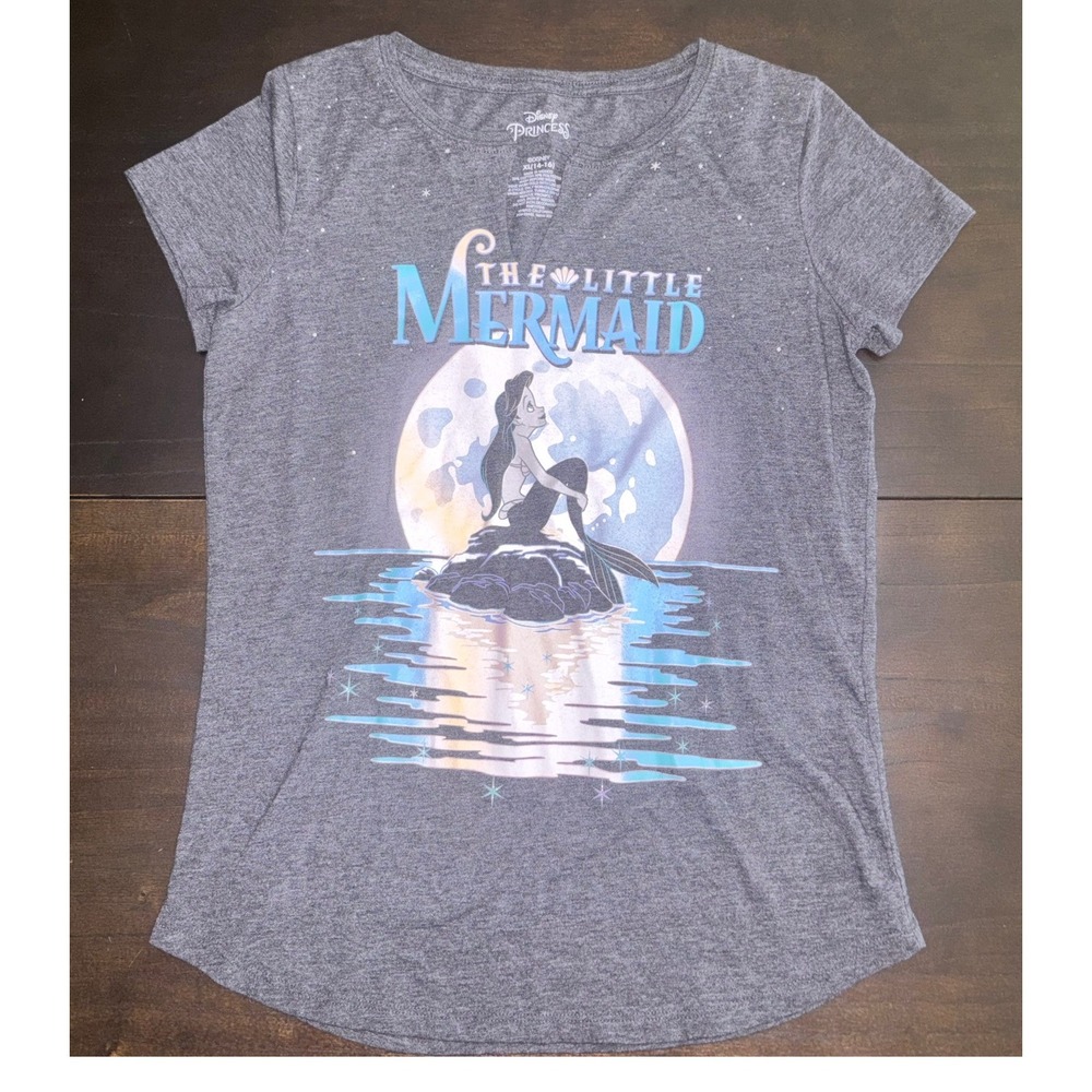 Disney Princess The Little Mermaid Ariel Graphic T-Shirt Gray XL (14-16)